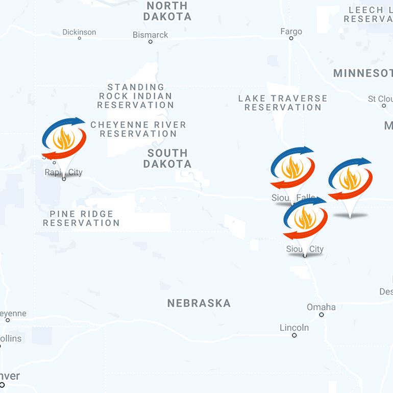 Map of 4 Location Pins